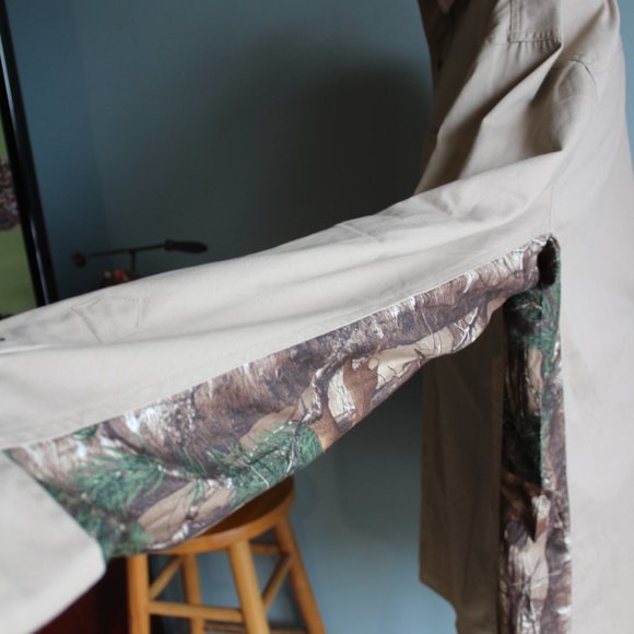 Wrangler Pro Gear Mens Beige/Camo L/S Button Down Shirt ~XL Tall~ RN 130273 - Picture 5 of 9